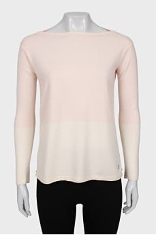 Two-tone cashmere jumper