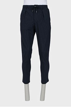 Men's blue striped trousers