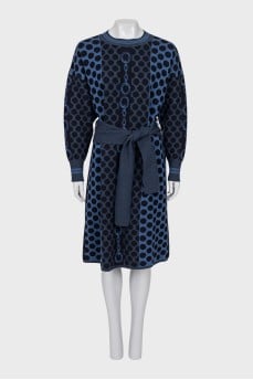 Polka dot wool dress