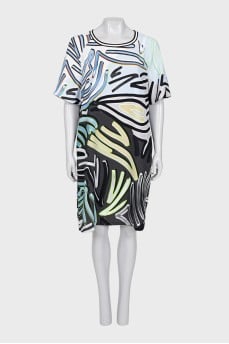 Loose printed midi dress