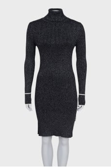 Black dress with stripes