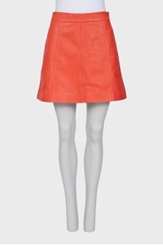 Leather skirt with pockets