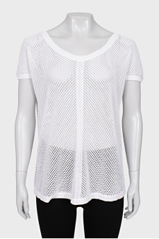 Perforated loose-fitting T-shirt