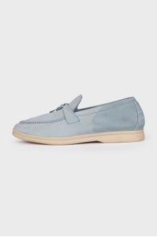 Summer Charms Walk blue suede loafers