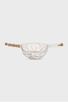 Шкіряна біла сумка Chain Pouch