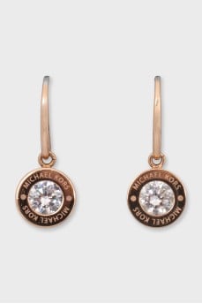 Gold earrings with crystals