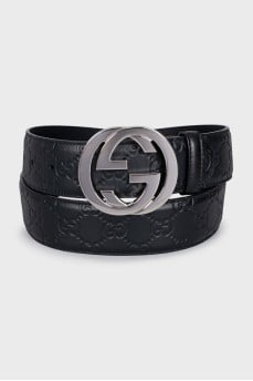 Embossed leather belt