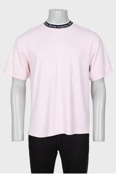 Men's T-shirt with a printed collar