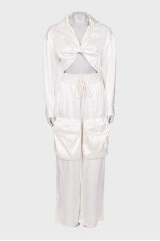 White suit with patch pockets
