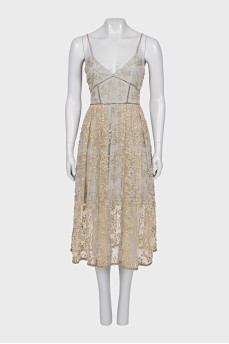 Fitted dress with crystals