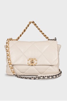 Сумка 19 Flap Bag білого кольору