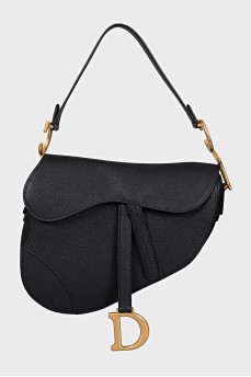 Шкіряна чорна сумка Saddle