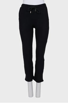 Wool and silk trousers with ties