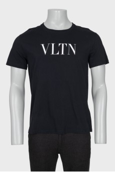 Men's straight T-shirt with logo