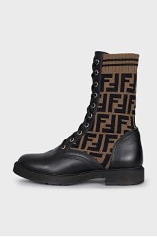 Rockoko boots with textile inserts