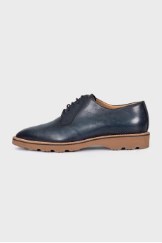 Men's blue leather shoes