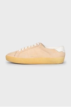 Suede lace-up sneakers