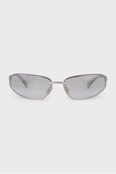 Silver sunglasses with logo