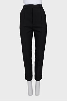 Straight trousers with cuffs