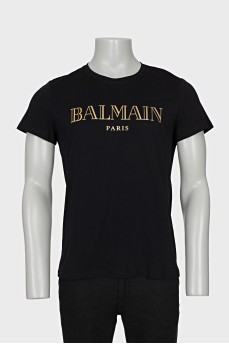 Men's T-shirt with gold print
