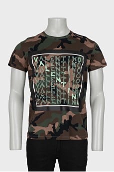 Men's military T-shirt with brand logo