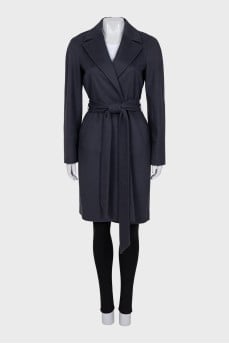 Purple wool and cashmere coat