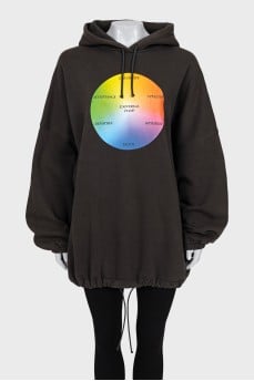 Худі oversize з яскравим принтом
