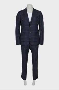 Men's blue suit with a small print