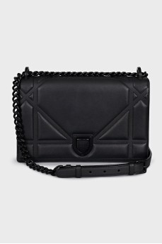 Black leather Diorama bag