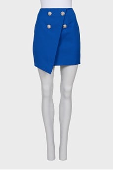 Blue asymmetrical pencil skirt