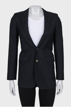 Straight-cut wool jacket