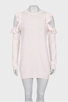 Mini dress with off-the-shoulder cutouts