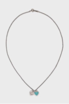 Silver pendant with enamel
