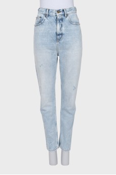 Tapered fit jeans in light blue