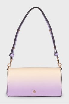 Leather bag with gradient print
