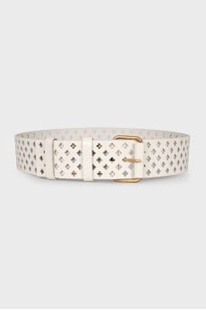 White perforated belt