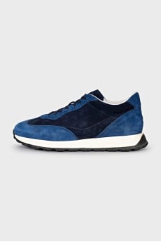 Men's blue suede sneakers