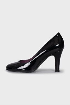Black patent leather shoes