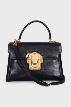 Black leather Lucia bag