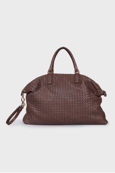 Woven Nappa Leather Maxi Bag