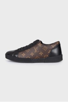 Canvas and leather sneakers