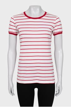 Straight-cut striped T-shirt
