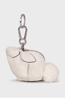 Leather keychain in the shape of a hare
