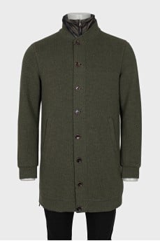 Men's reversible military trench coat