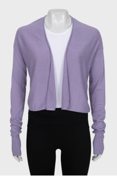 Cropped cardigan without fastening