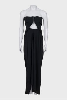 Off-the-shoulder wool dress