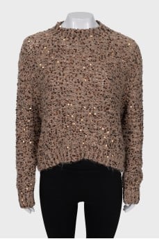 Brown sweater with sequins