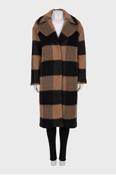 Plaid button-down coat