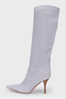 Light blue suede boots