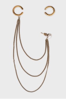 Gold cuff and earring set